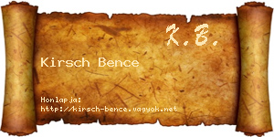 Kirsch Bence névjegykártya